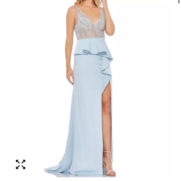 Mac Duggal Light Blue Evening Gown - Picture 1 of 7